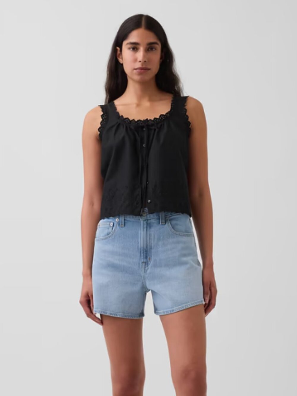 Gap High Rise Relaxed Straight Denim Shorts size 26/2 NWT